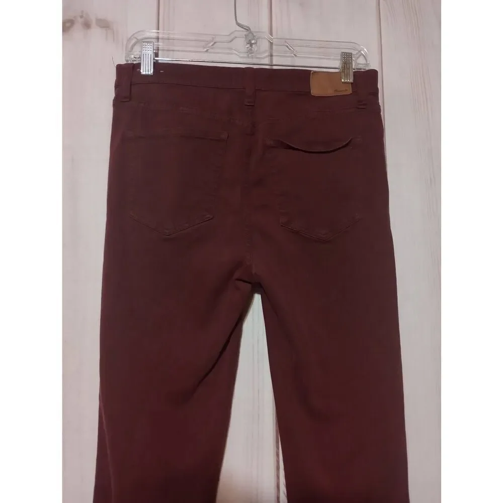Madewell 9 High Riser Skinny Skinny Jeans Burgundy Wine Size 29 High‎ Waisted